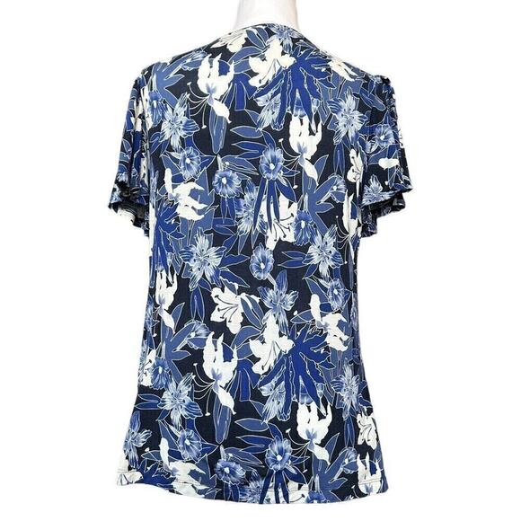 Lauren Ralph Lauren Floral Flutter Sleeve Top Size S/P Multicolor #H1287 - Picture 6 of 9